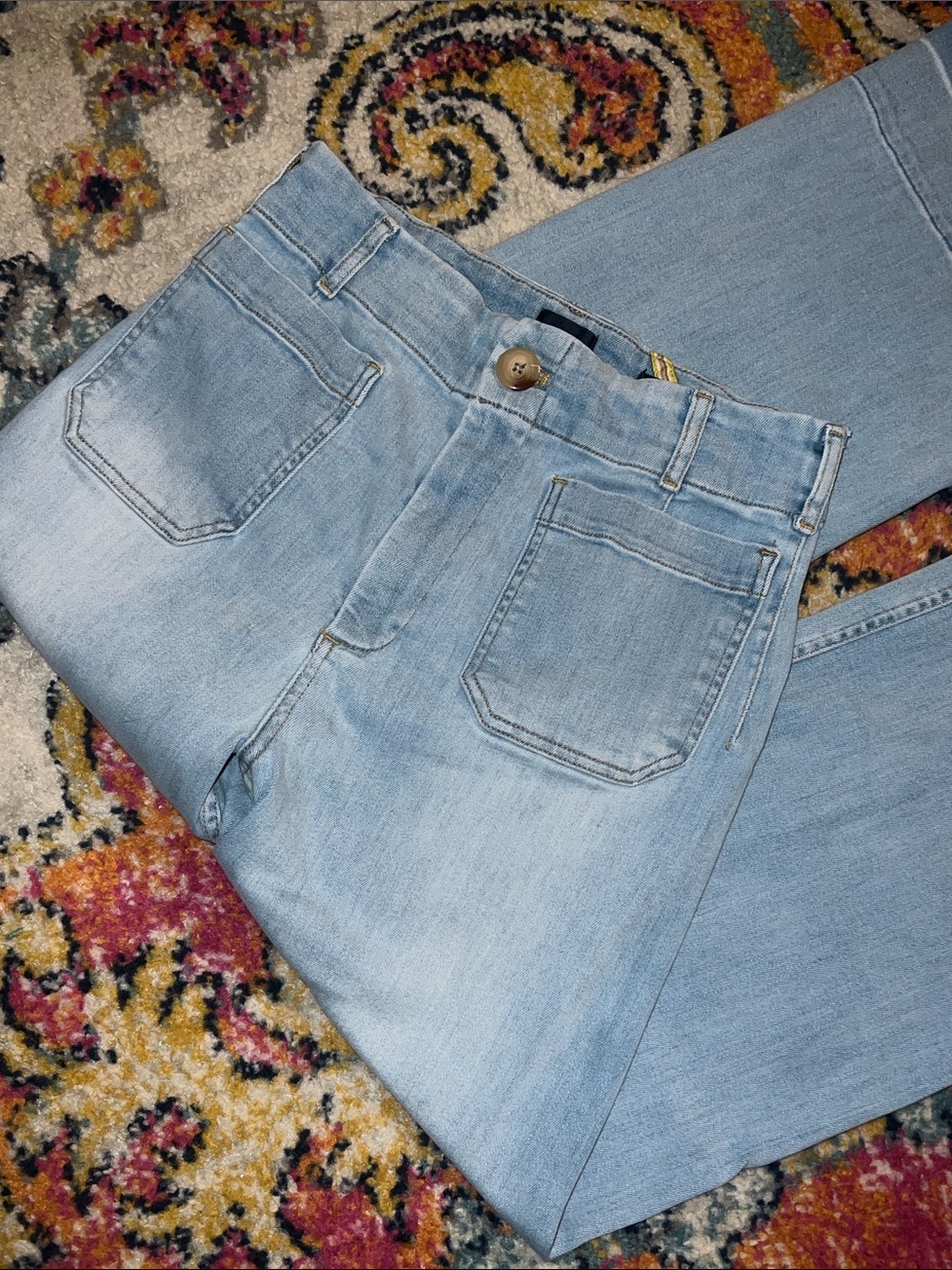 Anthropologie Maeve the Colette Wide Leg Jeans Denim Released Hem Size 30 x 28” - Picture 3 of 9